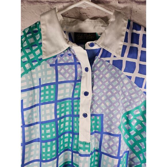 Bob Mackie Wearable Art Vintage 90's Green & Blue Grid Pattern Size Medium - Picture 6 of 8